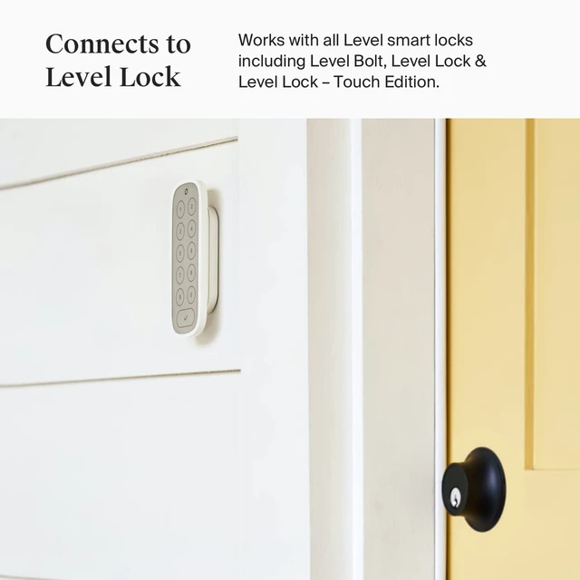 Alt view image 2 of 7 - Keypad - Compatible with Any Level Lock or Bolt - Weatherproof with LED Backlight - Bluetooth-Enabled Door Lock Accessory for Keyless Entry (White)