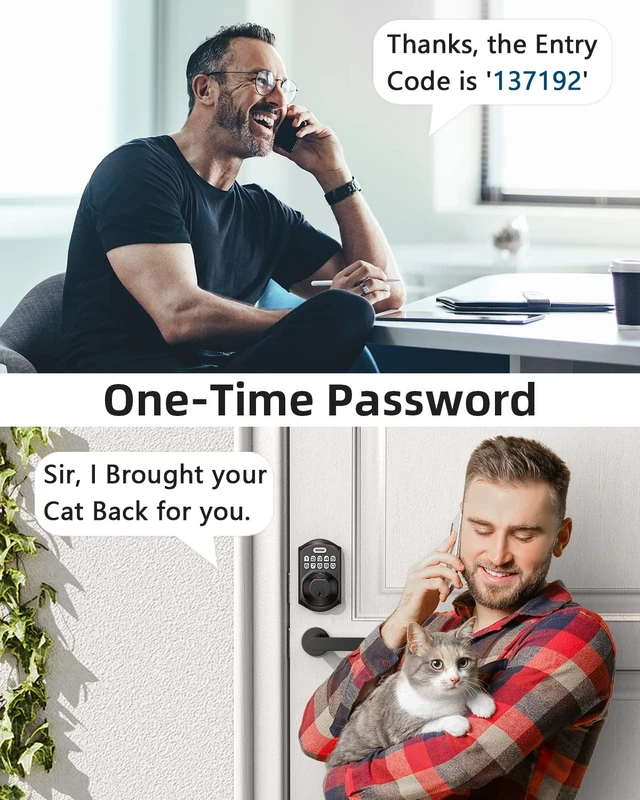 Alt view image 7 of 7 - TE002 Fingerprint Deadbolt with Keypad for Front Door, Bronze | 1-Second Fingerprint Unlock, ANSI Grade 3, 20 User Codes, Auto Lock, Anti-Peep Password, IP54 Waterproof & Low Battery Alerts