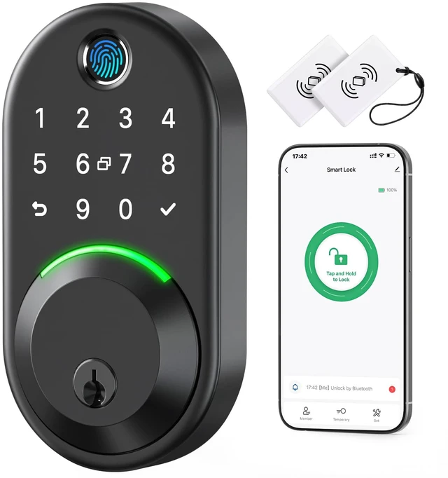 Main image of Smart Deadbolt Lock with Keypad,Fingerprint Keyless Entry Door Lock | Electronic Lock with APP Control,Digital Smart Locks for Front Door,Auto Lock&One-Touch Lock,Easy Installation