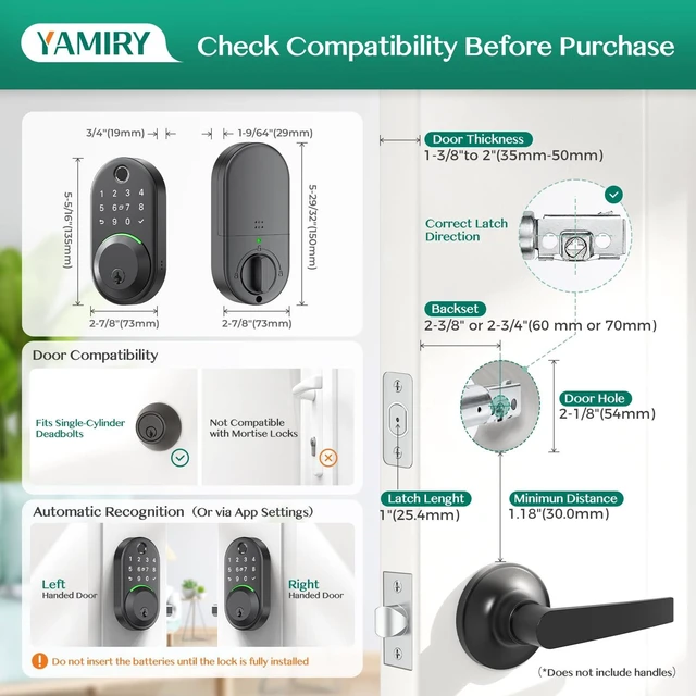 Alt view image 6 of 7 - Smart Deadbolt Lock with Keypad,Fingerprint Keyless Entry Door Lock | Electronic Lock with APP Control,Digital Smart Locks for Front Door,Auto Lock&One-Touch Lock,Easy Installation