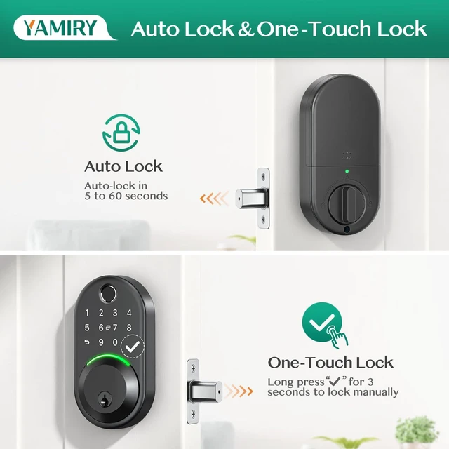 Alt view image 4 of 7 - Smart Deadbolt Lock with Keypad,Fingerprint Keyless Entry Door Lock | Electronic Lock with APP Control,Digital Smart Locks for Front Door,Auto Lock&One-Touch Lock,Easy Installation