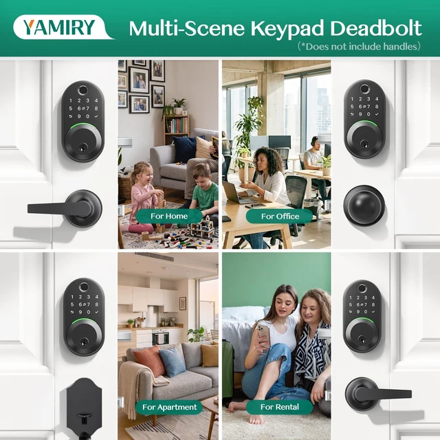 Alt view image 7 of 7 - Smart Deadbolt Lock with Keypad,Fingerprint Keyless Entry Door Lock | Electronic Lock with APP Control,Digital Smart Locks for Front Door,Auto Lock&One-Touch Lock,Easy Installation