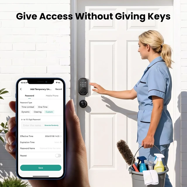 Alt view image 4 of 7 - Fingerprint Door Lock for Front Door, Keyless Entry Deadbolt with Keypad, App Control, Auto Lock, Easy Install Digital Smart Lock for Family Homes, Garage Entry & Apartments