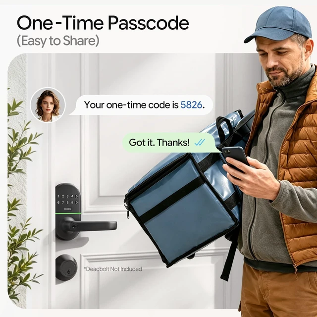 Alt view image 3 of 7 - Keypad Door Lock with Handle, Smart Keyless Entry with Code for Front Door | No App or Wi-Fi, Easy DIY Install, with 20 Passcodes and 2 Keys, Auto-Lock, One-Touch Lock, Passage Mode, Backlit Keypad