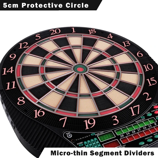 Alt view image 3 of 7 - Electronic Dart Board for 16 Players LED Display | Dart Board Electronic Scoreboard 6 Darts Plastic Tips 50 Soft Tips Power Adapter Throw Line