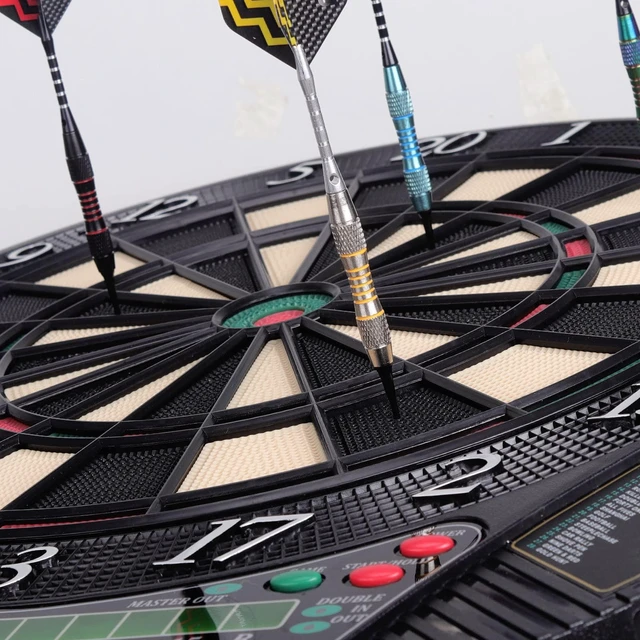 Alt view image 6 of 7 - Electronic Dart Board for 16 Players LED Display | Dart Board Electronic Scoreboard 6 Darts Plastic Tips 50 Soft Tips Power Adapter Throw Line