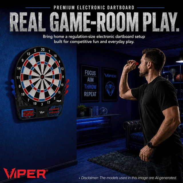 Alt view image 3 of 7 - Electronic Soft Tip Dart Board for Adults | 15.5 Inch Regulation Dartboard, 43 Games, 320 Options, 1-8 Players, Bilingual English and Spanish Voice