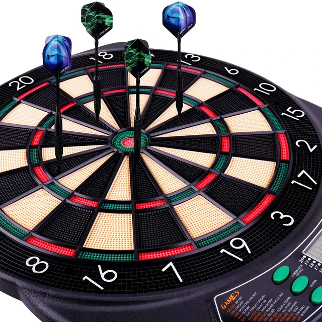 Alt view image 2 of 7 - Electronic Dart Board Soft Tip Dartboard12 Darts 100 Tips | 21 games with 65 variations;low bounce rate; wide catch ring;12 Darts and accessories