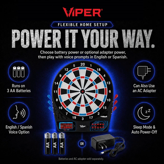 Alt view image 7 of 7 - Electronic Soft Tip Dart Board for Adults | 15.5 Inch Regulation Dartboard, 43 Games, 320 Options, 1-8 Players, Bilingual English and Spanish Voice