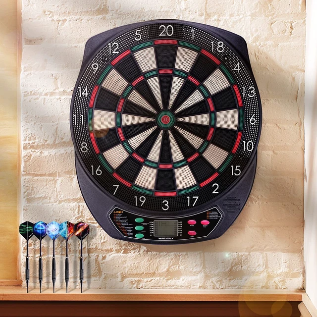 Alt view image 6 of 7 - Electronic Dart Board Soft Tip Dartboard12 Darts 100 Tips | 21 games with 65 variations;low bounce rate; wide catch ring;12 Darts and accessories