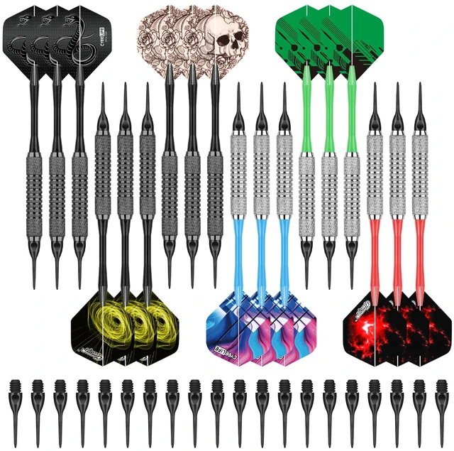 Main image of Darts Plastic Tip - 18pcs Soft Tip Darts Set for Electronic Dart Board