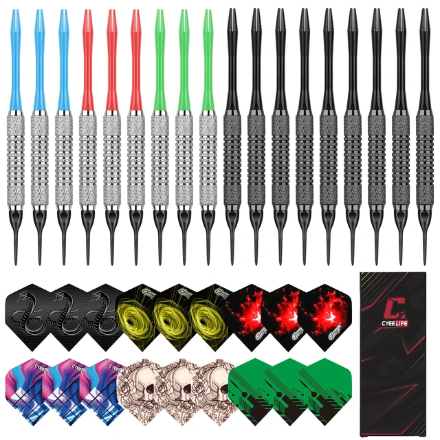 Alt view image 7 of 7 - Darts Plastic Tip - 18pcs Soft Tip Darts Set for Electronic Dart Board
