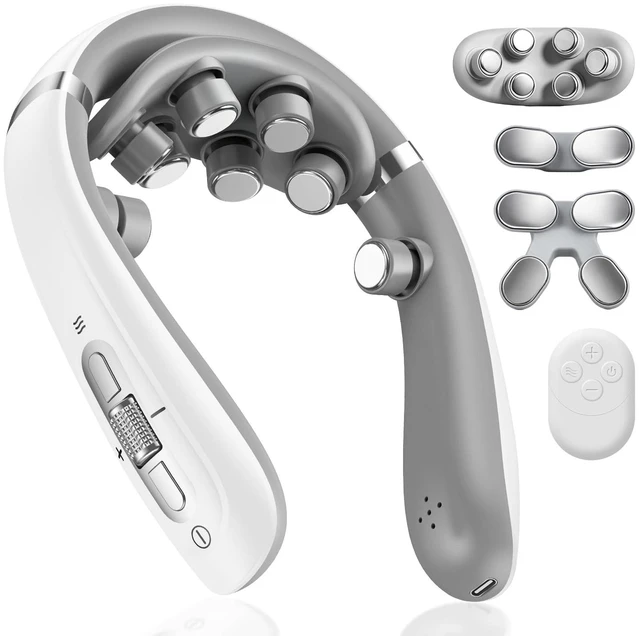 Main image of Neck Massager with Heat, 3 Interchangeable Heads for Multi-Zone Coverage | Portable Cordless Neck Massager with Heat (100-108), 10 Modes, 16 Intensity Levels, Long Battery Life, Gift for Women & Men