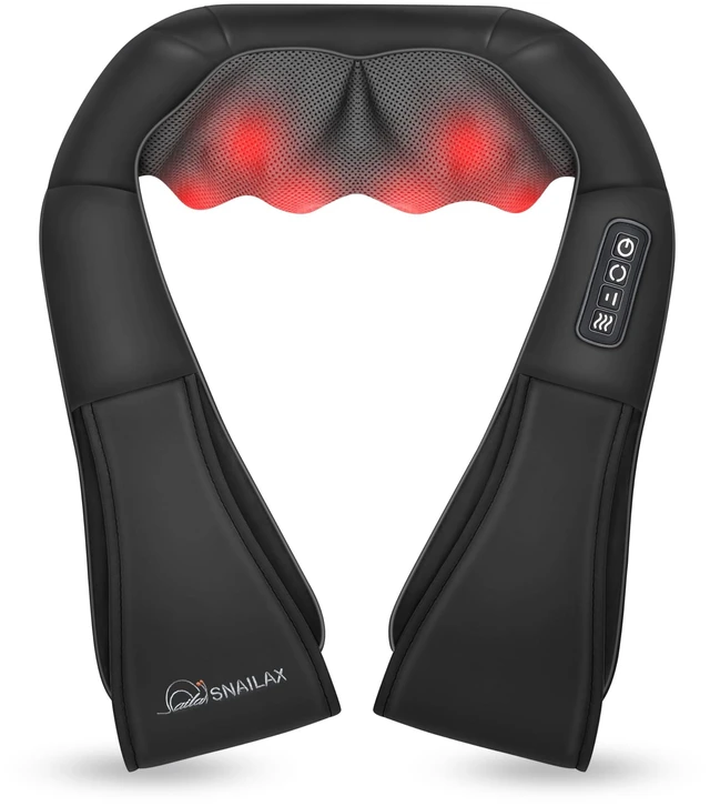 Main image of Shiatsu Neck & Shoulder Massager with Heat, Deep Tissue Back Massager | FSA eligible item, 8 Rotating Kneading Nodes, Shoulder Cape, Soothing Heat, Thicker Premium PU Leather Gift for Her He