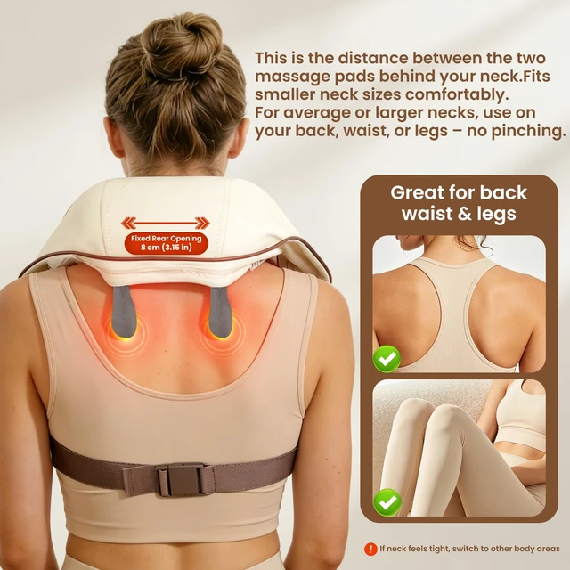 Alt view image 4 of 7 - Cordless Shiatsu Neck and Shoulder Massager with Heat, 6D Kneading Nodes for Back Massage & Deep Relaxation, Auto 10 Mins Uses, Whisper Quiet, Rechargeable for Home Office, Perfect Gifts for Men Women