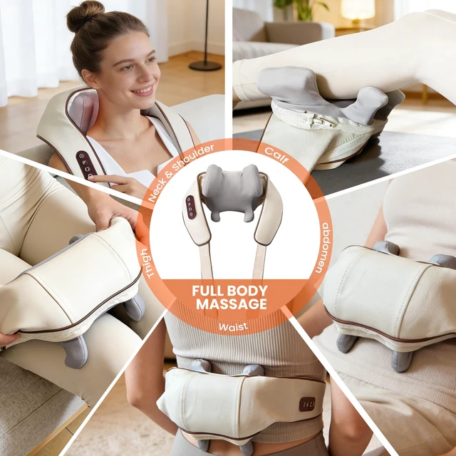 Alt view image 6 of 7 - Cordless Shiatsu Neck and Shoulder Massager with Heat, 6D Kneading Nodes for Back Massage & Deep Relaxation, Auto 10 Mins Uses, Whisper Quiet, Rechargeable for Home Office, Perfect Gifts for Men Women