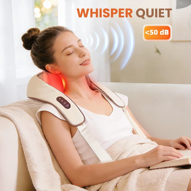 Alt view image 7 of 7 - Cordless Shiatsu Neck and Shoulder Massager with Heat, 6D Kneading Nodes for Back Massage & Deep Relaxation, Auto 10 Mins Uses, Whisper Quiet, Rechargeable for Home Office, Perfect Gifts for Men Women