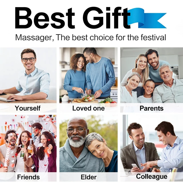 Alt view image 7 of 7 - Women Men Gifts, Shiatsu Back Shoulder & Neck Massager with Heat | Electric Deep Tissue 4D Kneading Massage, Best Gifts for Mom Dad Wife Husband her Him, Christmas, Birthday (NOT Cordless)