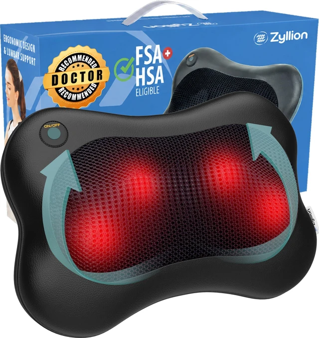 Main image of ZMA-13 Back and Neck Massager with Heat for Pain Relief, Black | Doctor Recommended, Shiatsu, Deep Tissue, 3D Kneading, Muscle Therapy, Car Adapter, Corded Electric, UL 1647 Safety Certified