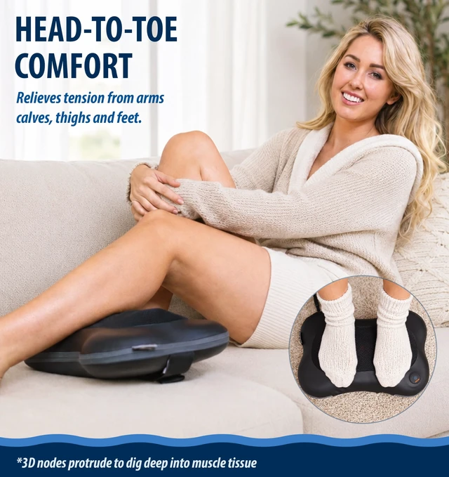 Alt view image 6 of 7 - ZMA-13 Back and Neck Massager with Heat for Pain Relief, Black | Doctor Recommended, Shiatsu, Deep Tissue, 3D Kneading, Muscle Therapy, Car Adapter, Corded Electric, UL 1647 Safety Certified
