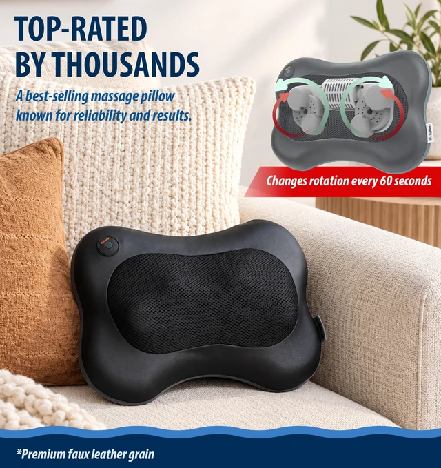 Alt view image 7 of 7 - ZMA-13 Back and Neck Massager with Heat for Pain Relief, Black | Doctor Recommended, Shiatsu, Deep Tissue, 3D Kneading, Muscle Therapy, Car Adapter, Corded Electric, UL 1647 Safety Certified
