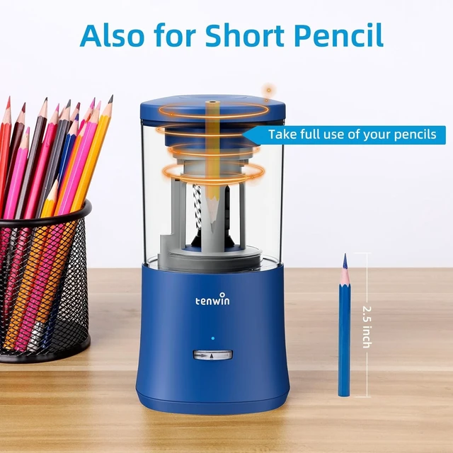 Alt view image 5 of 7 - Fully Automatic Pencil Sharpener for 6-8mm Pencils, Hands-Free | Rechargeable Electric Pencil Sharpener, Fit for Colored/No.2 Pencils, Fast Sharpening, No Uneven Tips, Also for Short Pencils