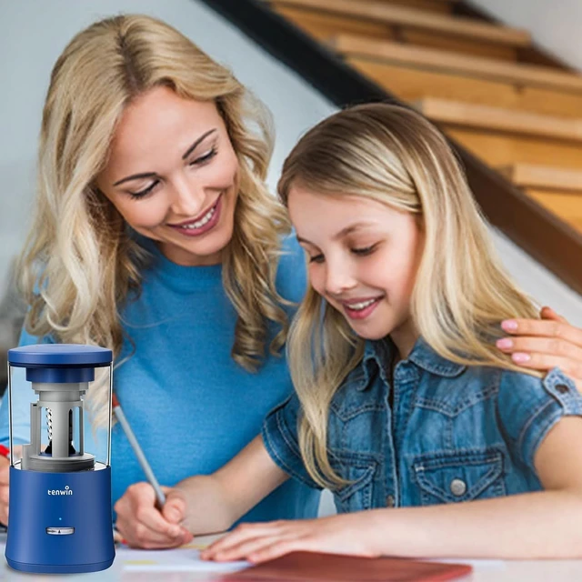 Alt view image 7 of 7 - Fully Automatic Pencil Sharpener for 6-8mm Pencils, Hands-Free | Rechargeable Electric Pencil Sharpener, Fit for Colored/No.2 Pencils, Fast Sharpening, No Uneven Tips, Also for Short Pencils