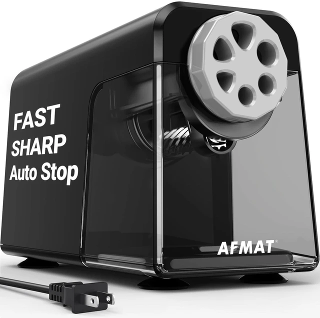 Main image of Electric Pencil Sharpener Heavy Duty, 6 Holes, Auto Stop Pencil Sharpeners for Classroom, Electric Sharpener for 6-11mm Colored Pencils, 7000 Sharpenings, Fast Sharpen, Save Pencils PSX1