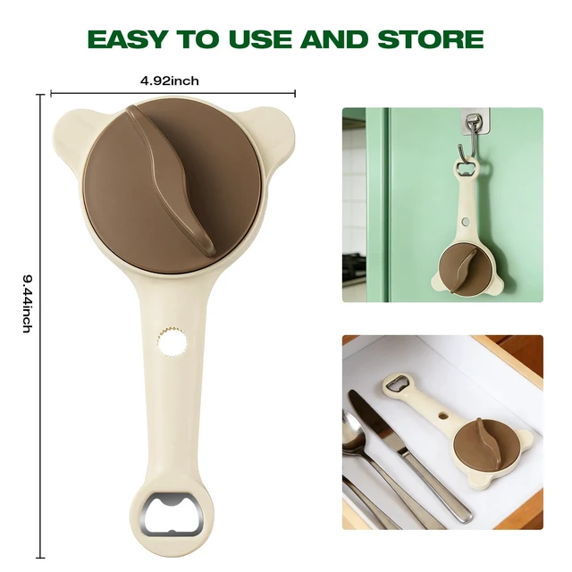 Alt view image 5 of 7 - Adjustable Jar Opener for Seniors & Weak Hands,Bottle Cap | Opener Ergonomic Manual for Small to Large Lids (1"-3.5") Multifunction Kitchen Tool for Arthritic Hands, Beer, Jars