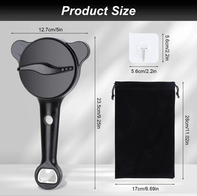 Alt view image 3 of 7 - 2026 Upgraded 4-in-1 Jar Opener for Seniors Adjustable | Stainless Steel Lid Opener with Handle, Includes Hook & storage bag , Can Opener for Arthritis and Weak Hands