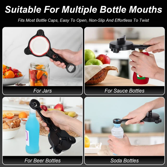 Alt view image 5 of 7 - 2026 Upgraded 4-in-1 Jar Opener for Seniors Adjustable | Stainless Steel Lid Opener with Handle, Includes Hook & storage bag , Can Opener for Arthritis and Weak Hands