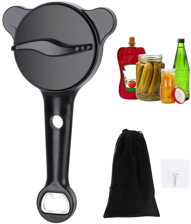 Main image of 2026 Upgraded 4-in-1 Jar Opener for Seniors Adjustable | Stainless Steel Lid Opener with Handle, Includes Hook & storage bag , Can Opener for Arthritis and Weak Hands
