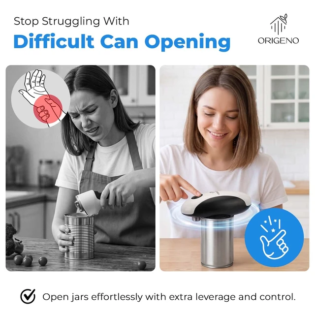 Alt view image 3 of 7 - Rechargeable Electric Can Opener 3-in-1 Kitchen Opening Set | 3-in-1 Rechargeable Opening Set for Cans, Jars and Pull Tabs