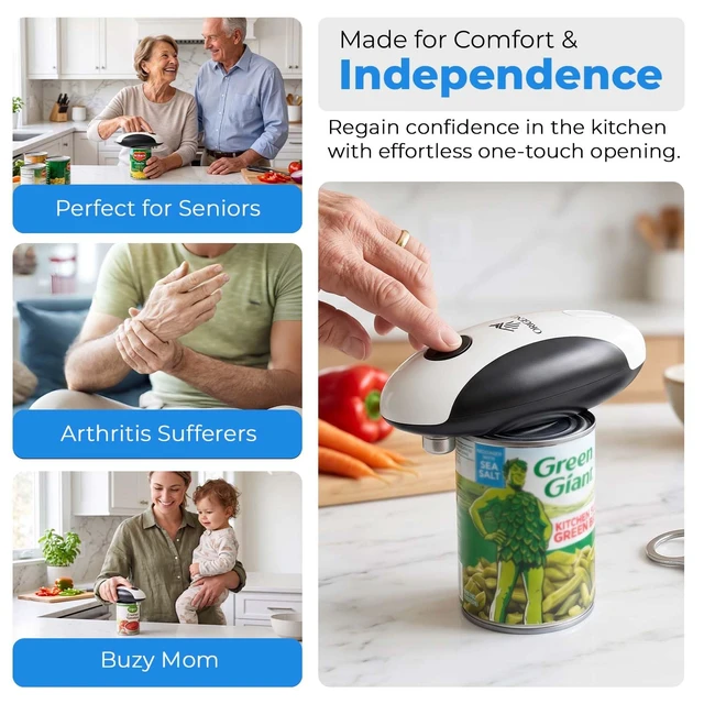 Alt view image 5 of 7 - Rechargeable Electric Can Opener 3-in-1 Kitchen Opening Set | 3-in-1 Rechargeable Opening Set for Cans, Jars and Pull Tabs