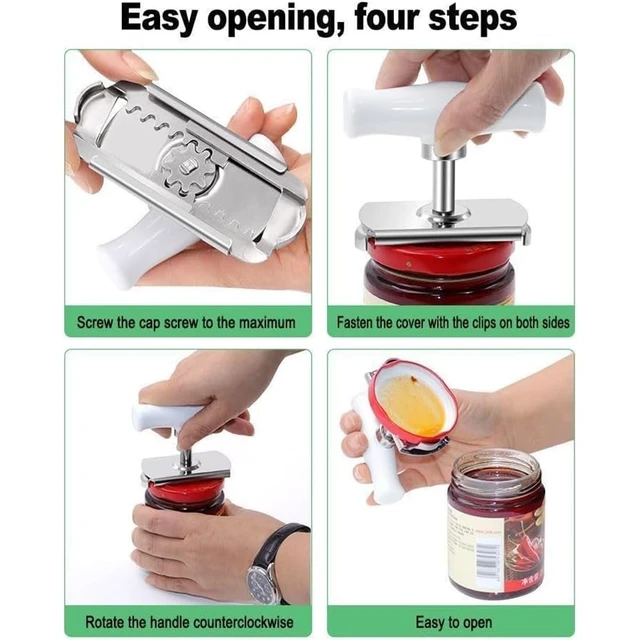 Alt view image 5 of 7 - Cap Crack Jar Opener, Jar Openers for Seniors & Weak Hands(White) | Adjustable Lid Opener with Ergonomic Grip, Simple To Operate, No Batteries, Open Any Lid In 3 Seconds, Great for Parents Gift