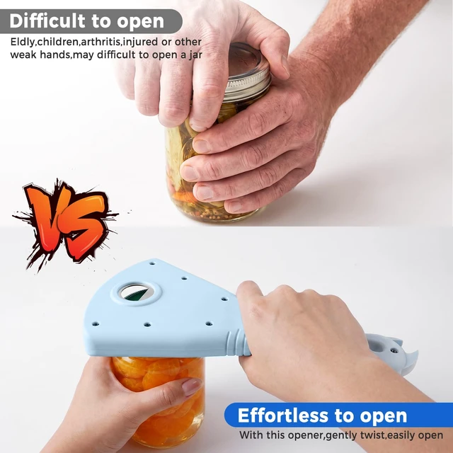 Alt view image 2 of 7 - 3-in-1 Multi Function Jar Opener, for Seniors, Weak Hands, Arthritis | No sharp corners, Safe for hands & lids, Ergonomic Handheld Jar Lid Remover, Fits 0.4"-4.7" Caps, Lightweight, Durable ABS