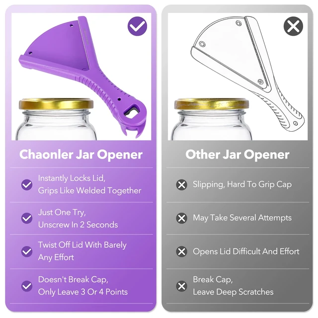 Alt view image 5 of 7 - Jar Bottle Opener for Weak Hands, 3-In-1 for Twist-on Lid, Beer Cap and Pull-Tab Can, Easy Grip 0.6-5.5 Inch Cap No Slipping, Kitchen Gadget, Mason Sauce Mom Baby Food, Seniors Mother Father Gifts