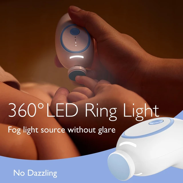 Alt view image 2 of 7 - Baby Nail File Electric, Gentle Night Light Baby Nail Trimmer | Lowest 3500 RPM Safe Baby Nail File,7 Grinding Pads Replacement, Suitable for Whole Family,Newborn Essentials Must-haves,Blue