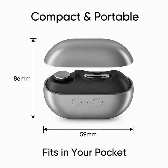 Alt view image 3 of 7 - Electric Nail Clipper, 3-in-1 Automatic Trimmer for Seniors, Gray | Quietly trims, grinds and polishes nails with LED light, dust storage and USB-C charging for use at home or while traveling.