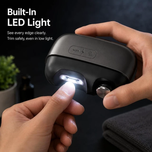 Alt view image 6 of 7 - 3 in 1 Electric Fingernail Clipper, Grinder & Polisher for Men, LED