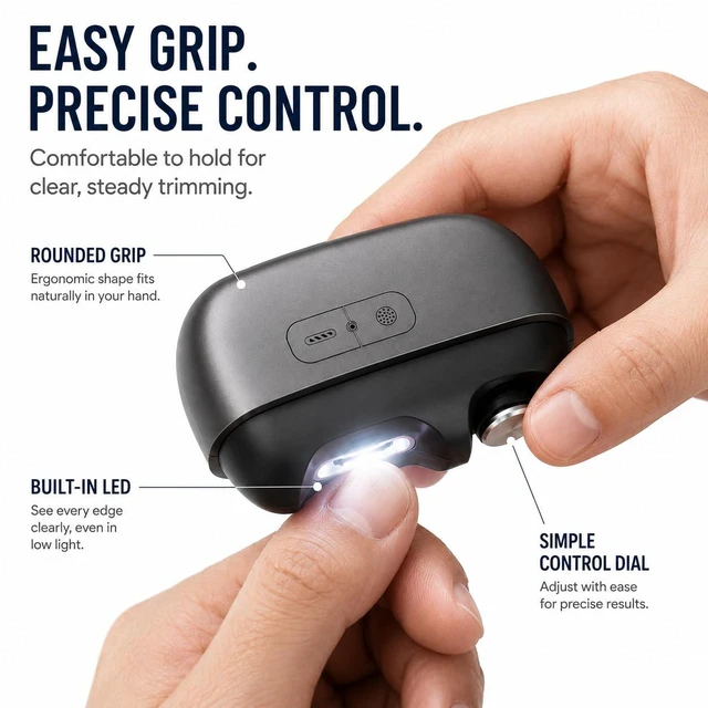 Alt view image 5 of 7 - 3 in 1 Electric Fingernail Clipper, Grinder & Polisher for Men, LED