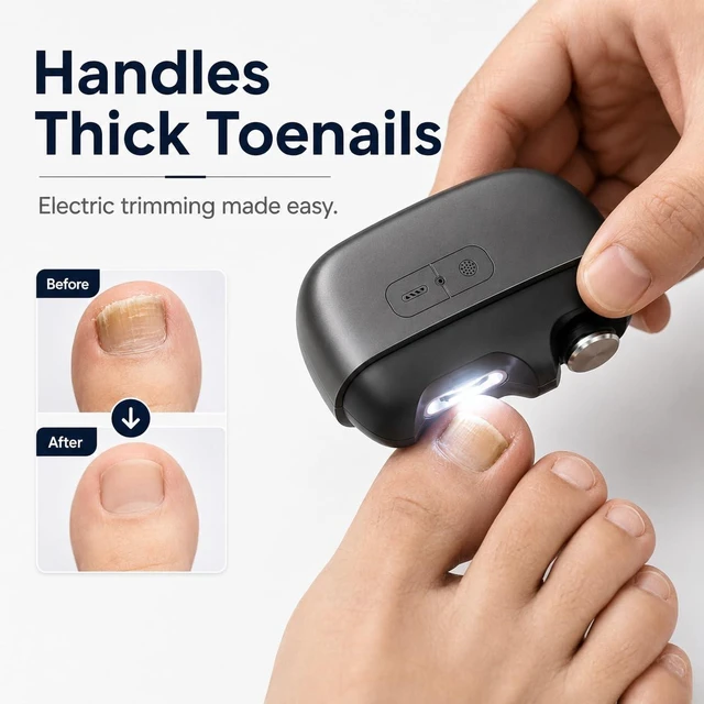 Alt view image 3 of 7 - 3 in 1 Electric Fingernail Clipper, Grinder & Polisher for Men, LED