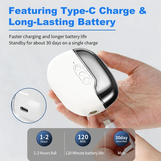 Alt view image 6 of 7 - 3-Speed Electric Nail Clipper with UV Light, 2-in-1 Automatic Nail Trimmer | Electric Nail Trimmer for Seniors & Adults, Baby USB Charging Nail Clipper with Light & Nail Scraps Storage, Silvery
