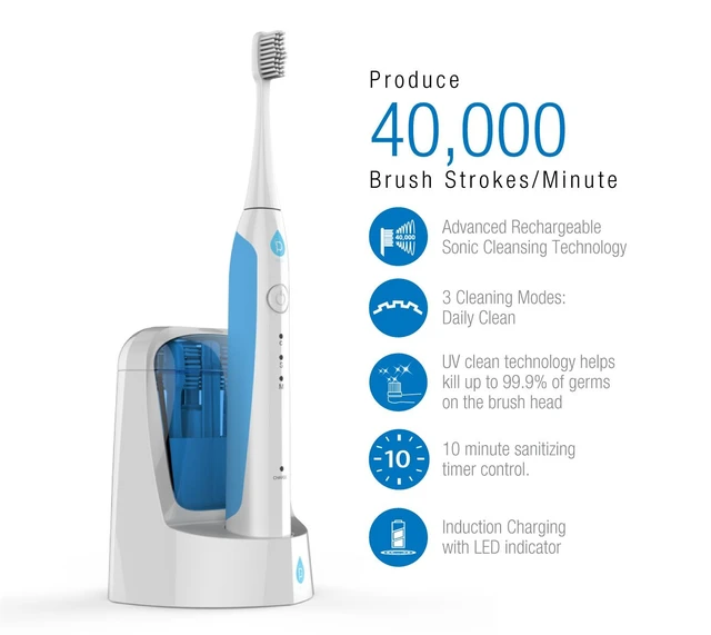 Alt view image 2 of 4 - S750 Sonic Toothbrush (White) Smart Series Electronic Power Rechargeable Battery Toothbrus for Adults 12 Bonus Brush Head