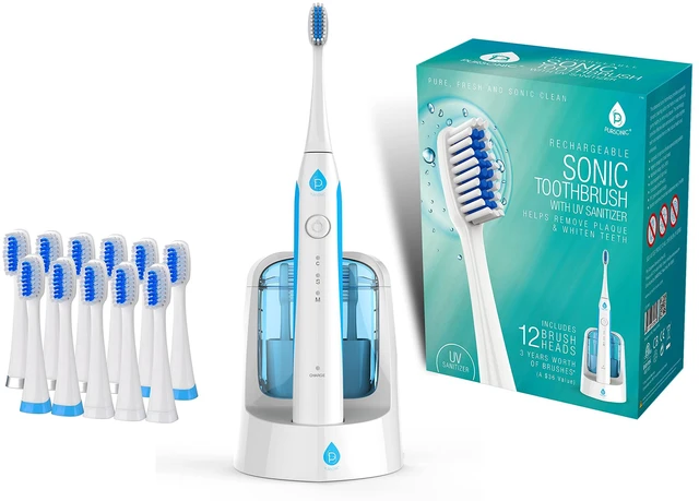 Main image of S750 Sonic Toothbrush (White) Smart Series Electronic Power Rechargeable Battery Toothbrus for Adults 12 Bonus Brush Head
