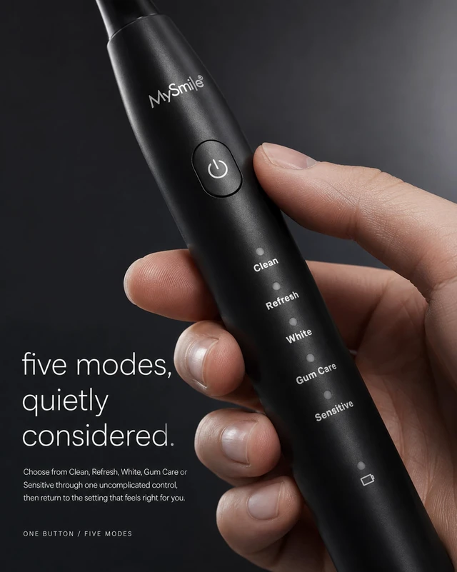 Alt view image 3 of 7 - DY156 Rechargeable Electric Toothbrush, 3 Brush Heads, Black | 45,000 VPM Deep Daily Clean; 5 Brush Settings; 2-Minute Guided Timer; 60-Day Battery; Lightweight & Travel-Ready; IPX7