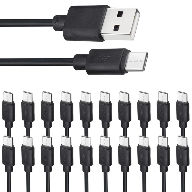 Alt view image 8 of 14 - USB C Cable Bulk 20-Pack Type C Charger Cord 3.3ft Multipack