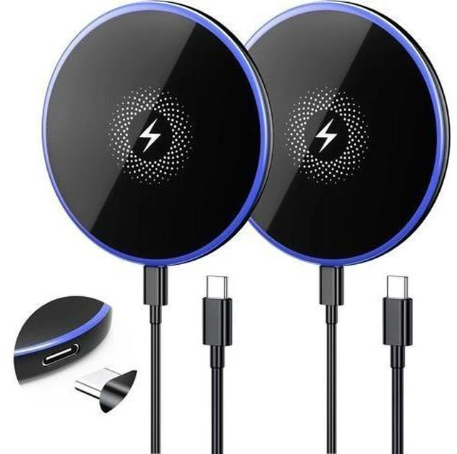 Alt view image 8 of 14 - Wireless Charger 2Pack 6FT 15W Magnetic Wireless Charger Fast Charging Pad for Galaxy S25 Ultra/S24 FE/S23 Ultra/S22/S21/Z Google Pixel 9 8a 7a 8 7 Pro | Strong Magnet Technology