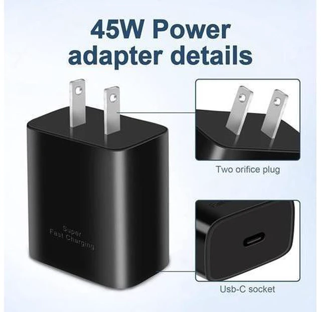 Alt view image 12 of 14 - 45W USB C Charger,2-Pack Samsung Super Fast Charging Wall Charger for Samsung Galaxy S22 Ultra/S22/S22 Plus/S23 Ultra/S23/S23 Plus/S21/Note 10/10 Plus,Galaxy Tab S8/S8+/S8 Ultra with 5ft Type C Cord