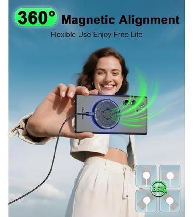 Alt view image 14 of 14 - Wireless Charger 2Pack 6FT 15W Magnetic Wireless Charger Fast Charging Pad for Galaxy S25 Ultra/S24 FE/S23 Ultra/S22/S21/Z Google Pixel 9 8a 7a 8 7 Pro | Strong Magnet Technology